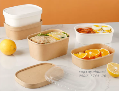 Tô giấy kraft chữ nhật 750ml